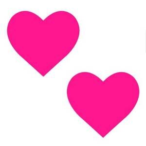 Neva Nude - Neon Pinky Tink Temperature Reactive Heart Nipple Cover Pasties